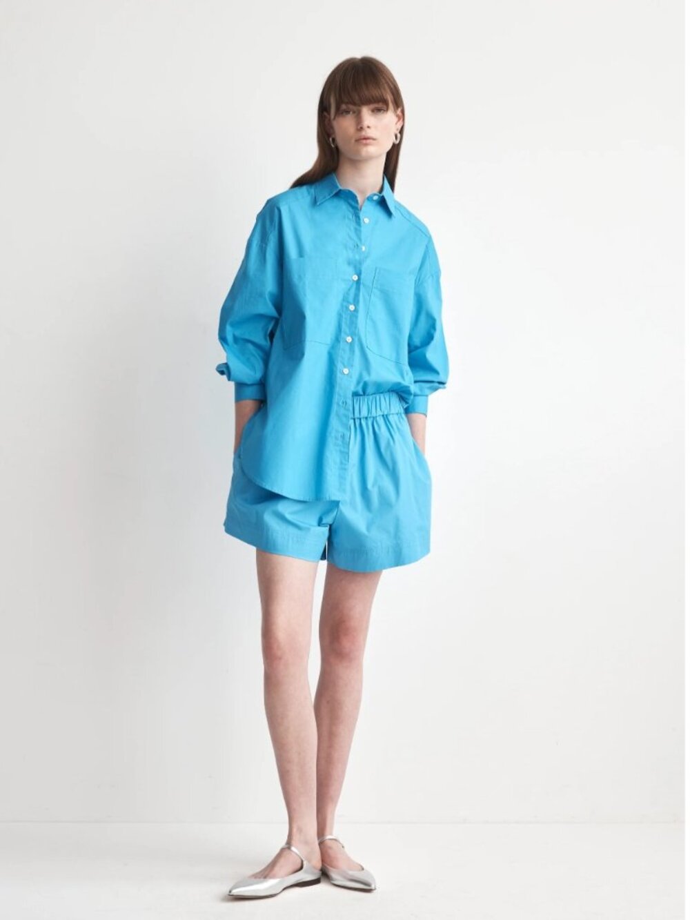Foemina Lena Short Capri 8 Blue Poplin